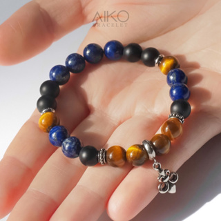 The Aqua กำไลหินธรรมชาติ หินแท้ (Tiger eye / Matte onyx / Lapis Lazuli )