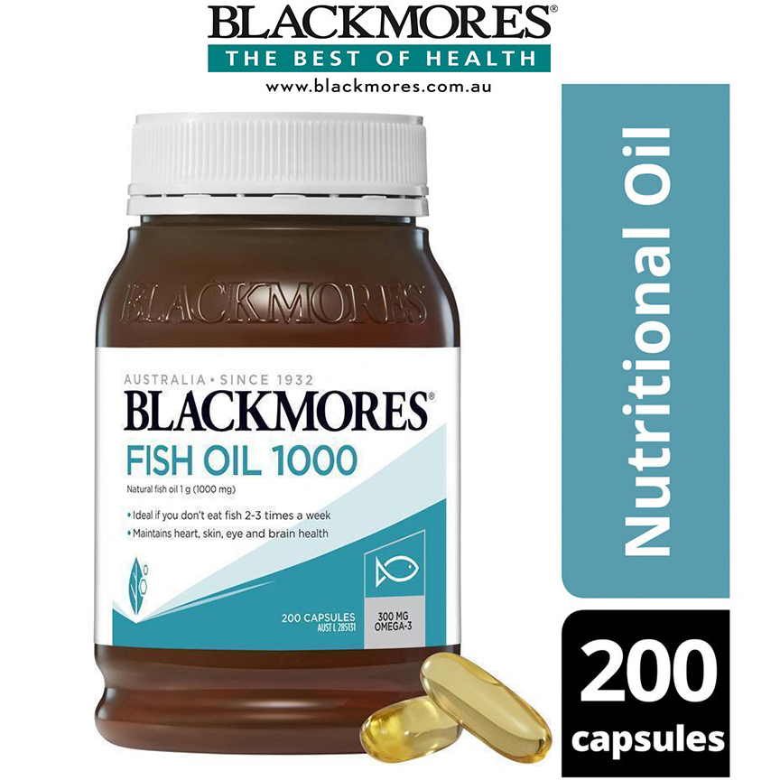 blackmores-fish-oil-1000mg-omega-3-200-เม็ด-แบลคมอร์ส-น้ำมันปลา-สูตรดั้งเดิม-ไร้กลิ่นคาว-แท้จากออสเตรเลีย