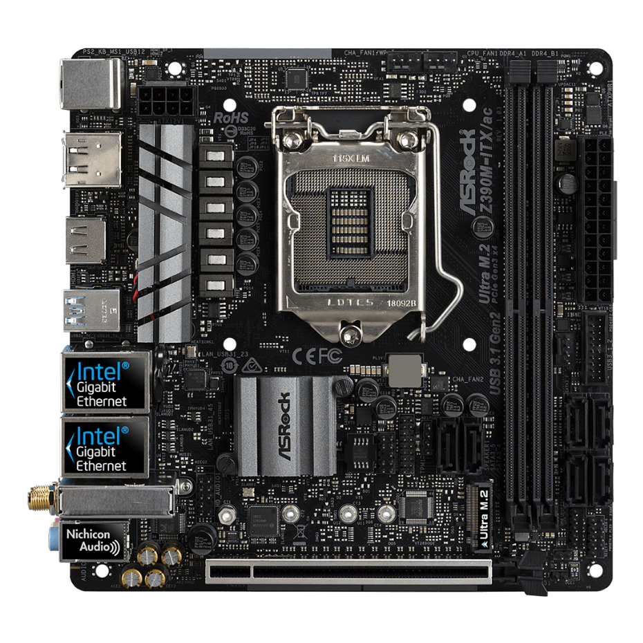 mainboard-intel-asrock-z390m-itx-ac-socket-1151v2-มือสอง-พร้อมส่ง-แพ็คดีมาก-แถมถ่านไบออส