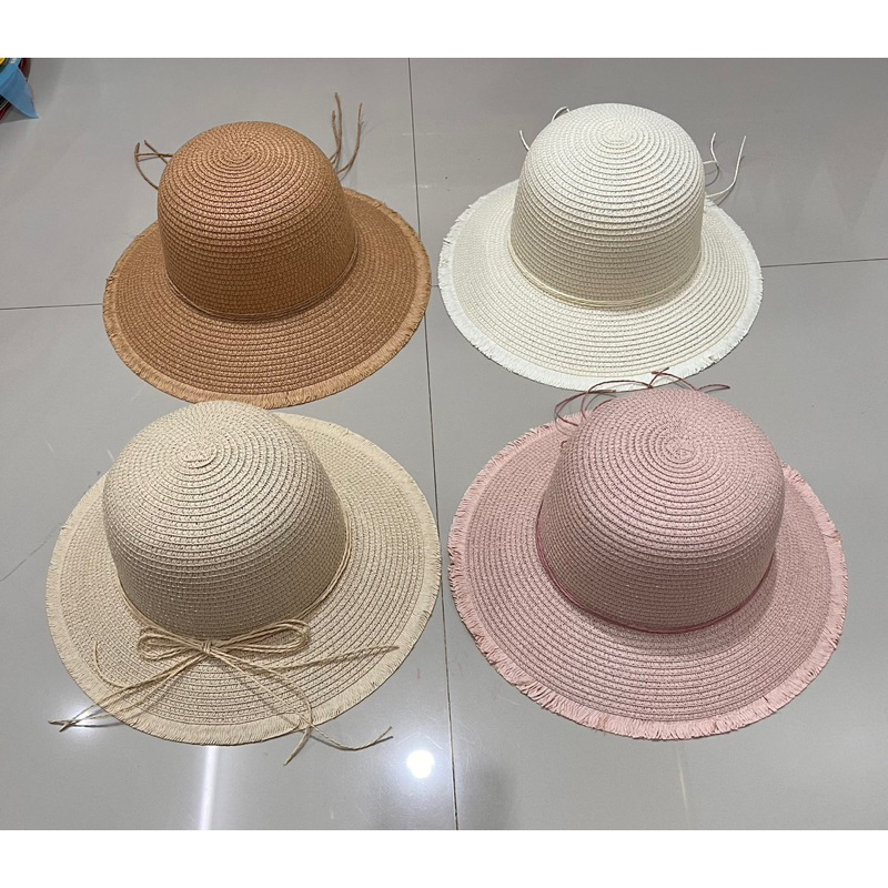 หมวกสานแฟชั่น-ทรงกลม-พร้อมส่งจากไทย
