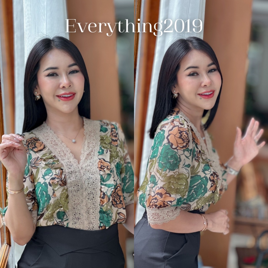 everything2019-6169-1-เสื้ออกระบายลูกไม้แขนศอก-ลายสวย-ผ้าดีใส่ทำงานได้