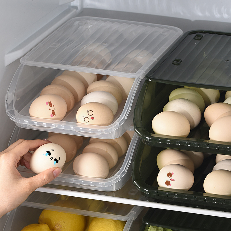 กล่องเก็บไข่อเนกประสงค์-ตู้เย็นเก็บไข่-ความจุ-12-ฟอง-วางซ้อนได้-ที่ใส่ไข่-กล่องใส่ไข่-เข้าตู้เย็นได้