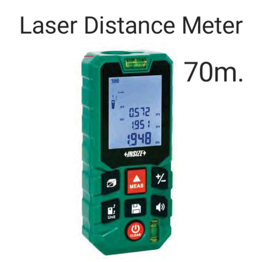 เครื่องวัดระยะเลเซอร์ ดิจิตอล 70 เมตร Laser Distance Meter 70m. INSIZE ...