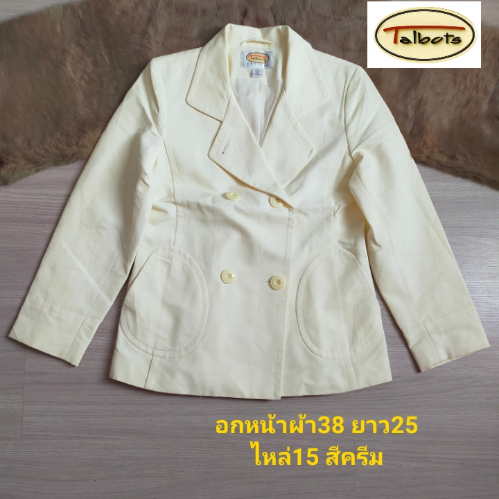 talbots-suits-เสื้อสูท-แจ้คเก็ต-สูทกระดุมสองแถว-เรียบหรู-ผ้าดี-มือสองสภาพเหมือนใหม่-ขนาดไซส์ดูภาพแรกค่ะ-งานจริงสวยค่ะ