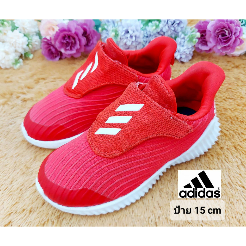 ป้าย-15-cm-รองเท้าเด็ก-adidas-สีแดง-ใหม่ไม่มีตำหนิ