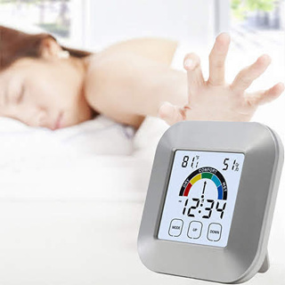 เครื่องวัดความชื้น อุณหภูมิ นาฬิกา Digital LCD Thermometer Hygrometer Humidity Meter Indoor Room Temperature Clock