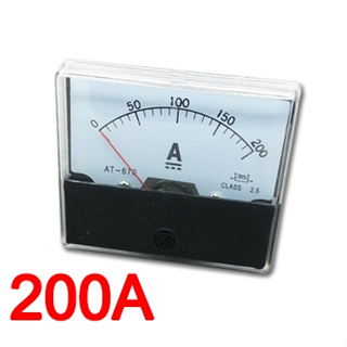 เครื่องมือวัดไฟฟ้า แอมป์มิเตอร์ อนาล็อกแอมป์มิเตอร์ 75mV DC200A Analog Amp Panel Meter Current Ammeter