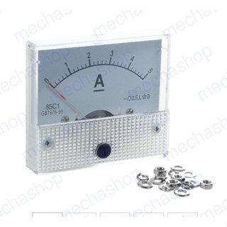 อนาล็อกแอมป์มิเตอร์ มิเตอร์วัดกระแสไฟฟ้าแบบเข็ม Analog 85C1 DC 5A Panel Meter Amperemeter Meter Installation meters