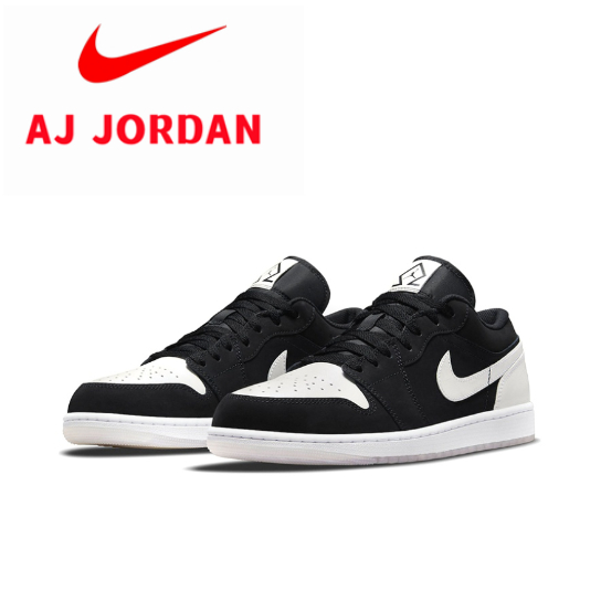 air-jordan-1low-se-non-slip-wear-resistant-low-top-retro-basketball-shoes-black-and-white-panda