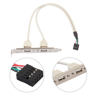 Expansion 2 พอร์ต HUB USB 2.0 to 9 Pin Header Mainboard Panel Bracket