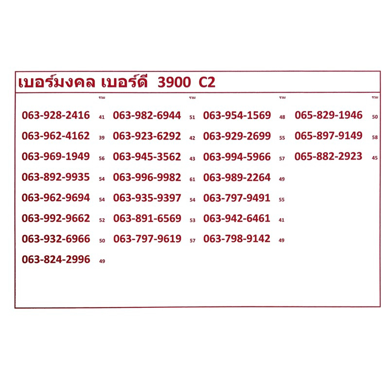 เบอร์มงคล-เบอร์ดี-3900-b-c-แจ้งเบอร์ที่ต้องการทางแชท-แอดมเพิ่มเบอร์ให้ค่ะ-ระบบเติม-เปลี่ยนเป็นรายเดือนได้