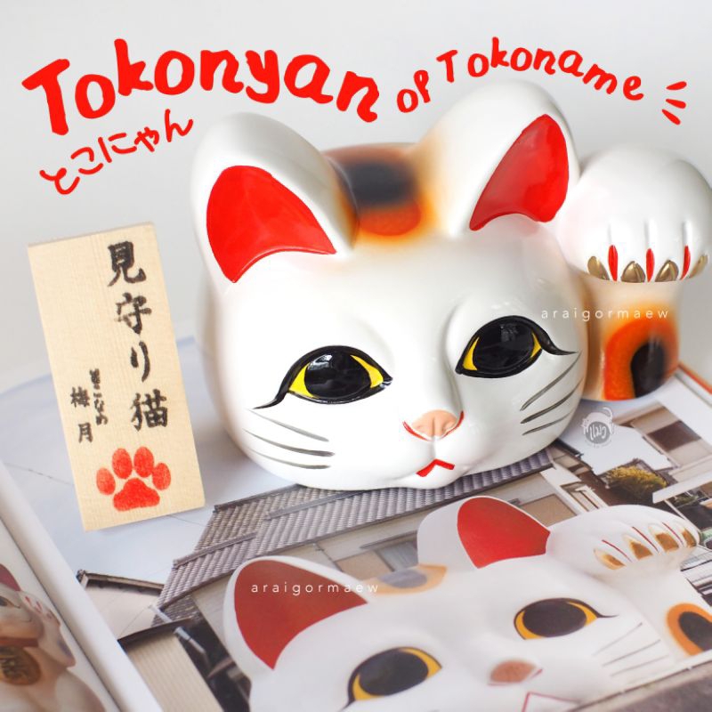 พร้อมส่ง-ชิ้นเดียว-กระปุกออมสิน-แมวกวักยักษ์-tokonyan-สัญลักษณ์แห่งเมือง-tokoname-ประเทศญี่ปุ่น-made-in-japan