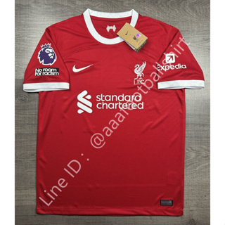 เสื้อฟุตบอล เกรด แฟนบอล ลิเวอร์พูล Home เหย้า 2023/24 อาร์ม EPL NO ROOM