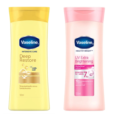 100ml-3ขวด-แพ็ค-vaseline-healthy-bright-วาสลีน-เฮลธี-ไบรท์-ยูวี-เอ็กซ์ตร้า-ไบรท์เทนนิ่ง-อินเทนซีฟ-แครื-ดีพ-รีสโตร์