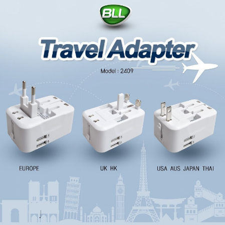 bll-charger-รุ่น2409-หัวแปลงปลั๊กไฟ-ปลั๊ก-ปลั๊กแปลง-หัวปลั๊กแปลงไฟ-ตัวแปลงไฟ-หัวชาร์จ-ใช้ได้ทั่วโลก