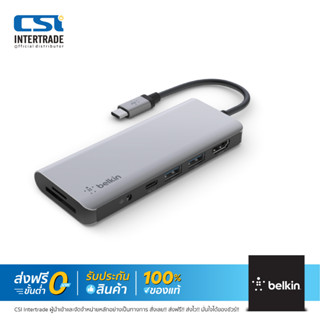 Belkin ฮับมัลติพอร์ต CONNECT Hub USB-C3.1 7-in-1 Multiport Hub USB C PD 100W สำหรับ Windows MAC AVC009btSGY