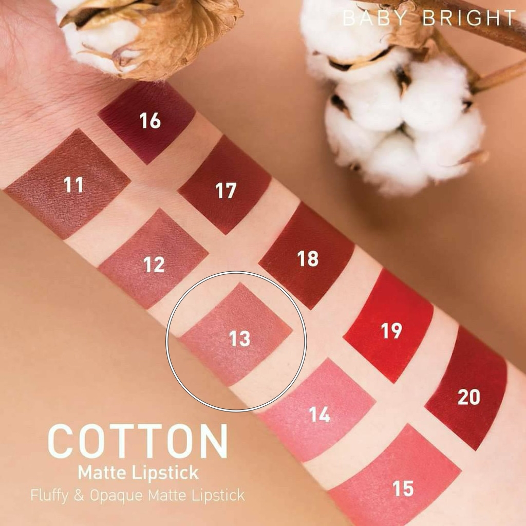 ลิปสติก-baby-bright-cotton-matte-lipstick-13-mlbb-brown