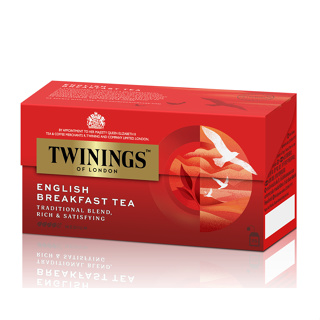 (25 ซอง) Twining English Breakfast Tea ทไวนิงส์ อิงลิช เบรกฟาสต์ (ชนิดซอง) ชาสีอำพันสว่าง 50 กรัม