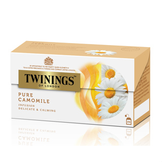 (25 ซอง) Twinings Pure Camomile Infusion ทไวนิงส์ เพียว คาโมไมล์ เฮอร์บัล อินฟิวชัน เครื่องดื่มสมุนไพรดอกคาโมไมล์ 25 ก.