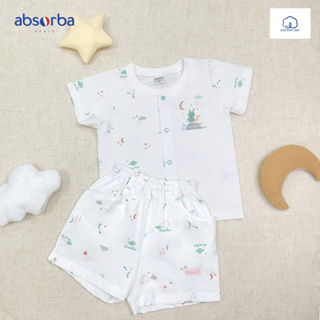 แอ็บซอร์บา ชุดกระดุมหน้าเด็กอ่อน แขนสั้น สำหรับเด็ก 6 เดือน - 2 ปี คอลเลคชั่น Petit Amour - Nb