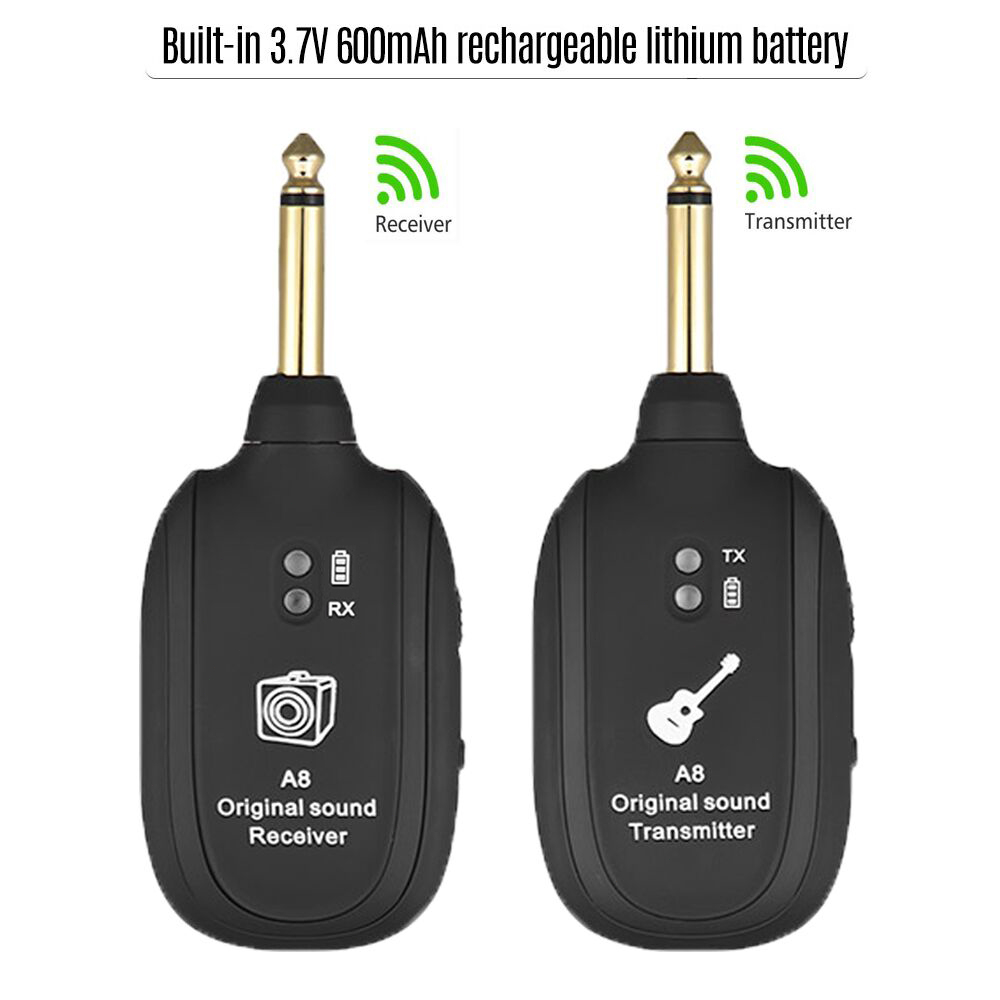 ระบบกีต้าร์ไร้สาย-2-4ghz-เครื่องส่งสัญญาณกีต้าร์ไฟฟ้าพร้อมแบตเตอรี่ลิเธียมแบบชาร์จไฟได้ในตัวสำหรับ-20hz-20khz-สำหรับกีตา