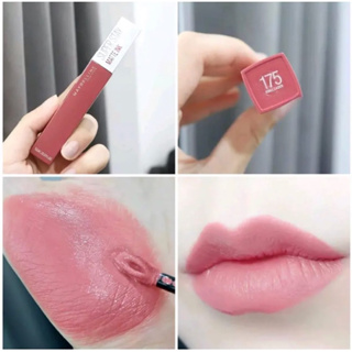 Maybelline SuperStay Matte Ink Lip #175💋 ✨ลิควิดลิปสติกเนื้อแมทที่บางเบา ไม่หนักปาก เนื้อสีสดเกลี่ยง่าย ไม่ตกร่อง