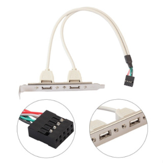 Expansion 2 พอร์ต HUB USB 2.0 to 9 Pin Header Mainboard Panel Bracket