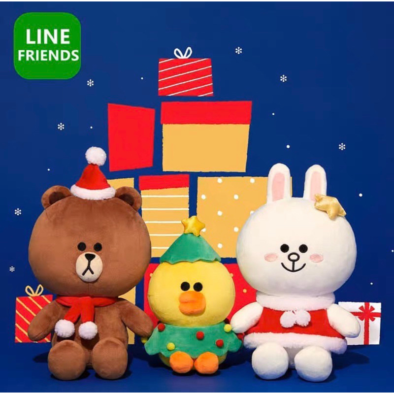 พรีออเดอร์-2-3-อาทิตย์-line-friends-christmas-ตุ๊กตทหมีบราวน์-โคนี่-แซลลี่-ชุดคริสต์มาส