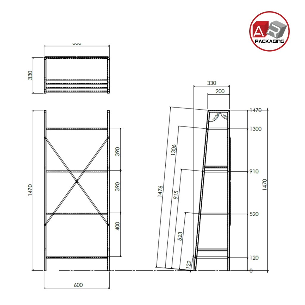 artechnical-ชั้นวางของไม้-โครงเหล็ก-4-ชั้น-ขาปรับระดับได้