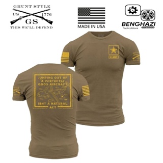 GRUNT​ STYLE​ ลาย​ ARMY​ JUMP​ TEE - TAN​ - Size​ M​ ของใหม่​ ของแท้​ นำเข้าจาก​ USA