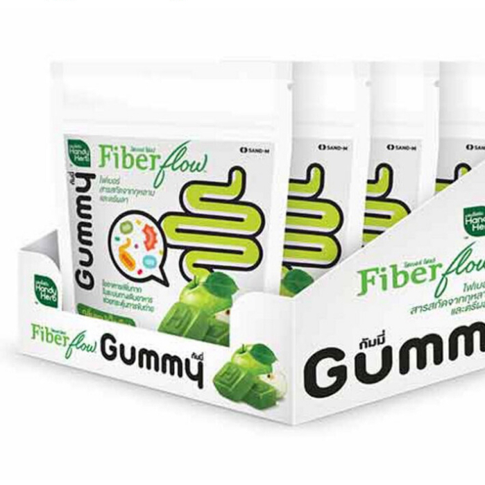 handy-herb-แฮนดี้เฮิร์บ-fiber-flow-gummy-ไฟเบอร์-กัมมี่-1ซอง-4ชิ้น-ขรี้คล่อง