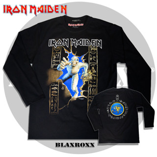 Blaxroxx เสื้อวง ลิขสิทธิ์แท้  Iron Maiden (LS-IRM002) สกรีนลายคมชัด ไม่หลุดลอก cotton 100