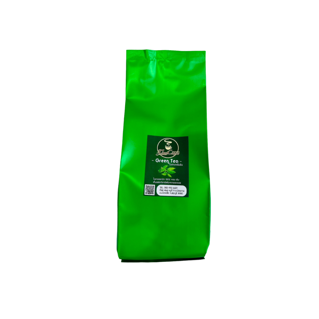 ชาเขียว ใบชาบดสูตรเข้มข้น GREEN TEA GRINDER TEA LEAVES ชงได้ทั้งร้อนและ