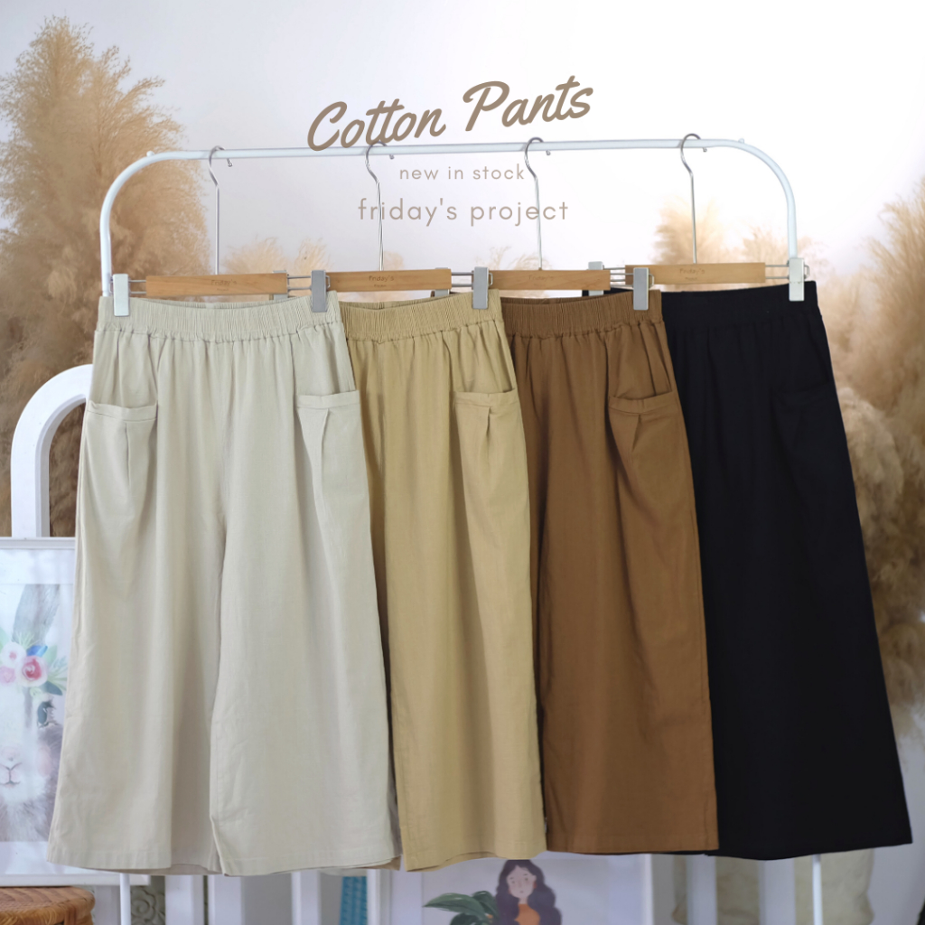 cotton-pants-กางเกงฟรีไซส์ผ้าฝ้ายผสมลินิน