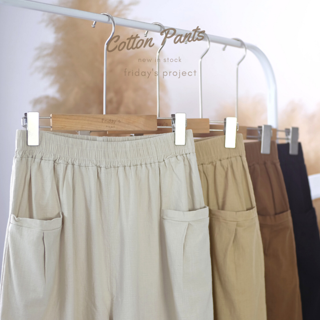 cotton-pants-กางเกงฟรีไซส์ผ้าฝ้ายผสมลินิน