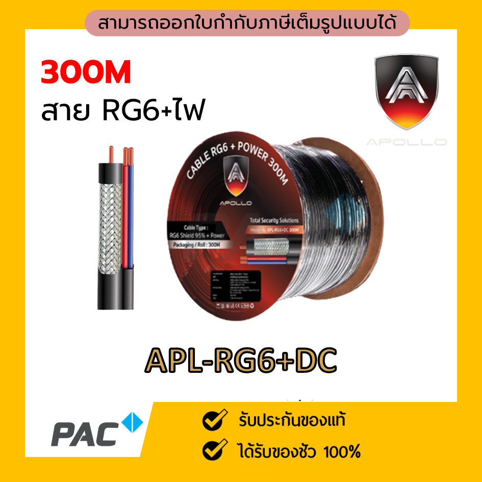 apollo-rg6-power-300m-สาย-coaxial-rg6-powerline-300-เมตร-สาย-rg6-พร้อมสายไฟ