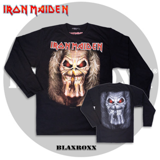 Blaxroxx เสื้อวง ลิขสิทธิ์แท้  Iron Maiden (LS-IRM004) สกรีนลายคมชัด ไม่หลุดลอก cotton 100