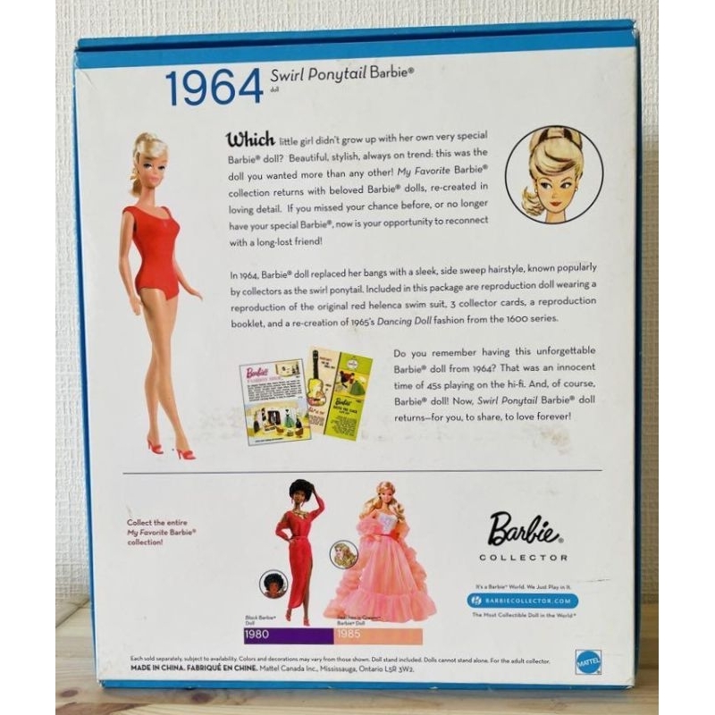 barbie-my-favorite-swirl-ponytail-collector-doll-1964-ขายตุ๊กตาบาร์บี้-swirl-ponytail-1964-สินค้าพร้อมส่ง