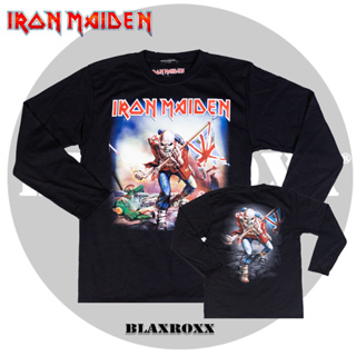 Blaxroxx เสื้อวง ลิขสิทธิ์แท้  Iron Maiden (LS-IRM011) สกรีนลายคมชัด ไม่หลุดลอก cotton 100