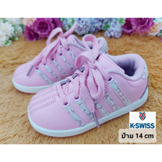 [ป้าย 14 cm] รองเท้าเด็ก K-swiss ชมพูหวาน สวย สภาพดี