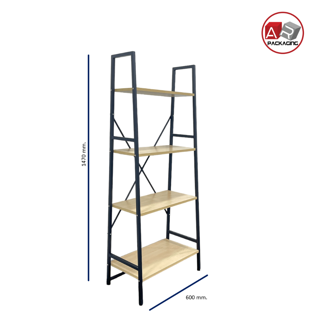 artechnical-ชั้นวางของไม้-โครงเหล็ก-4-ชั้น-ขาปรับระดับได้