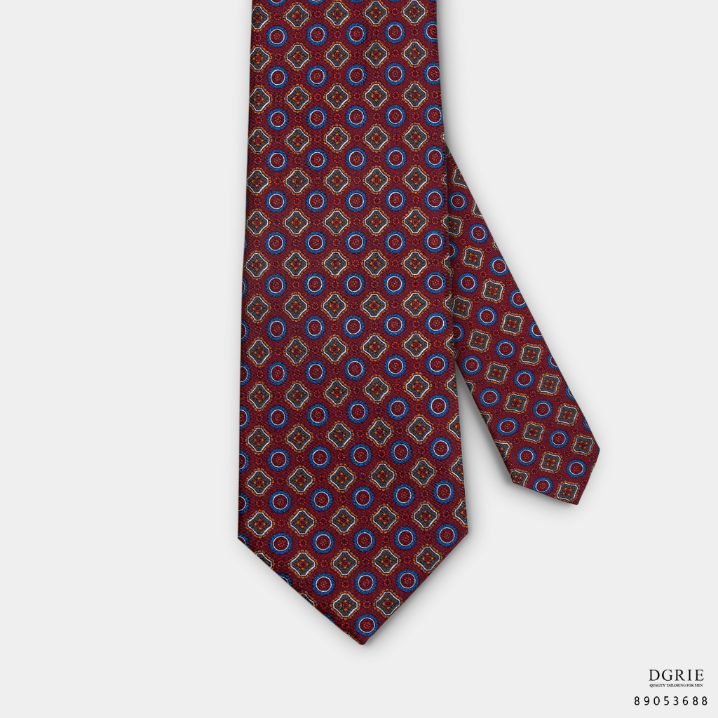 red-silk-floral-3-inch-necktie-เนคไทผ้าไหมสีแดงลายดอกไม้