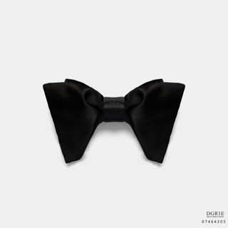 Black Moth Butterfly Silk Bowtie - โบว์ไทผ้าไหมปีกผีเสื้อสีดำ