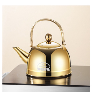 DT76-13 กาน้ำชาสแตนเลสสีทองทรงอ้วนพร้อมหูหิ้วขนาด 2.4 ลิตร G4-3