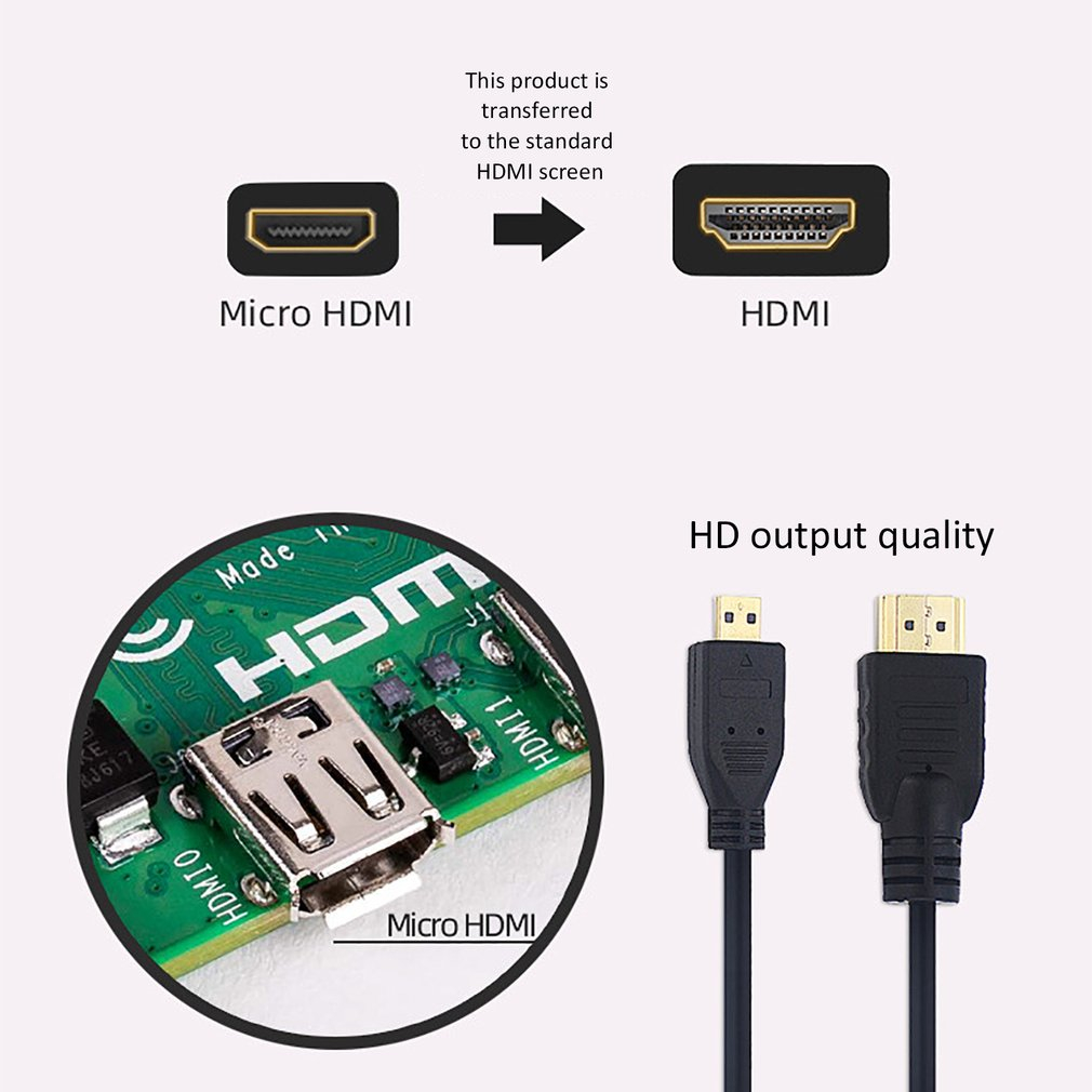 micro-hdmi-to-hdmi-cable-สำหรับ-raspberry-pi-4-รุ่น-b-รุ่น-b-micro-hdmi-สาย-hdmi-อะแดปเตอร์