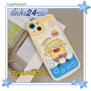 🚚จัดส่ง24ชม🚚เคสไอโฟน11 12 13 14 Pro Max น่ารัก การ์ตูน สพันจ์บ็อบ พาสะดวก ปกป้องเต็มที่ ป้องกันการตก เคส iPhone 13