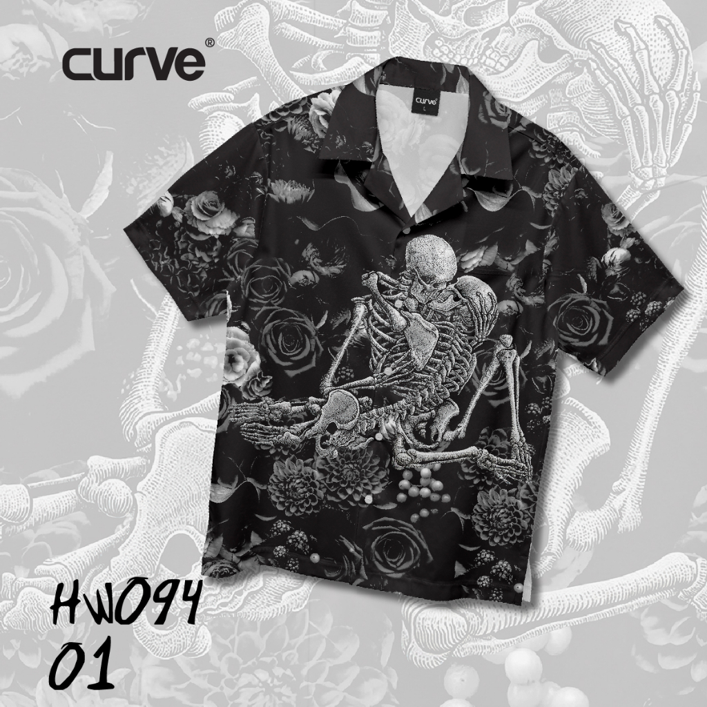 เสื้อฮาวาย-curve-ลายกระโหลก-set94