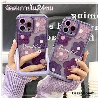 💚จัดส่งภายใน24ชม💚เคส for iPhone 11 14 Pro Max Case for iPhone 12 13 ป้องกันการตก การป้องกัน น่ารัก พร้อมขาตั้ง ดอกไม้