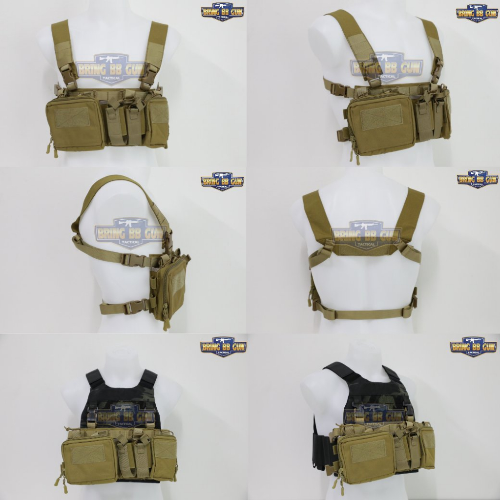 m4-chest-rig-สายโยงบ่า-คุณสมบัติ-ผลิตจากผ้า-500d-มีช่องใส่แมกยาว-สั้น-หลายช่อง