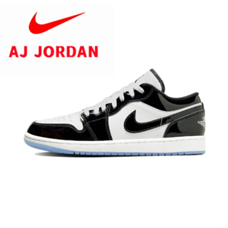 Jordan Air Jordan 1LowConcord patent leather anti-slip wear-resistant lightweight low top retro prison sneakers white